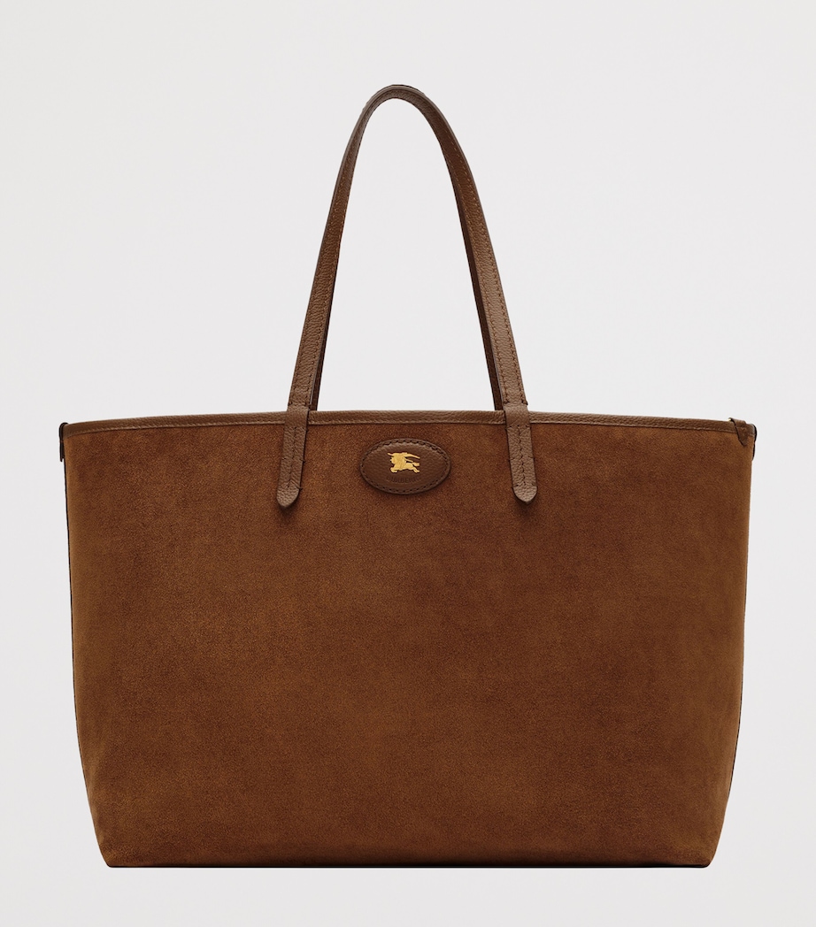 Burberry Medium Suede-Check Reversible Bloomsbury Tote Bag Hazel/sand Check Image 4