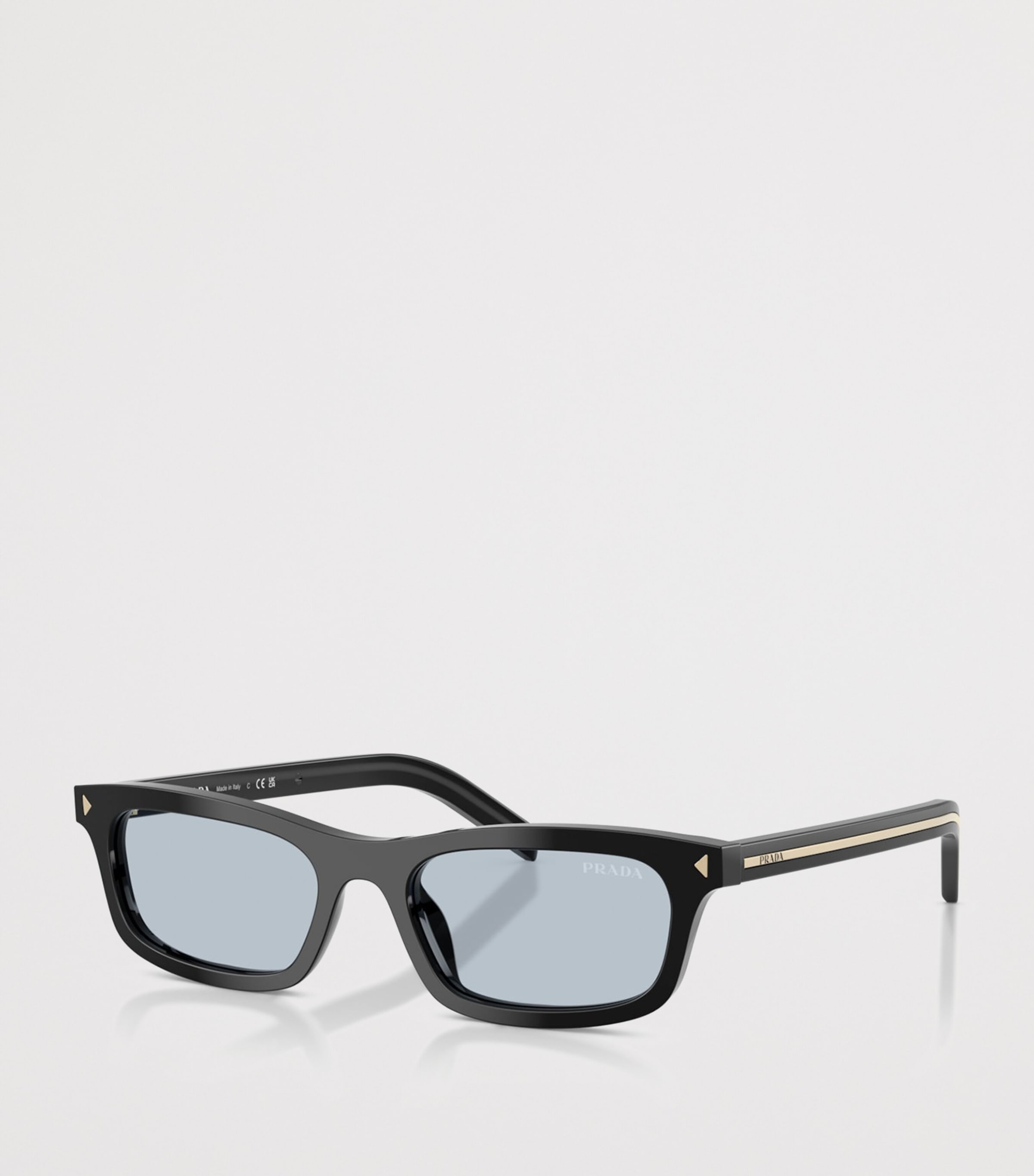 Prada Acetate Rectangle Sunglasses Black Image 2