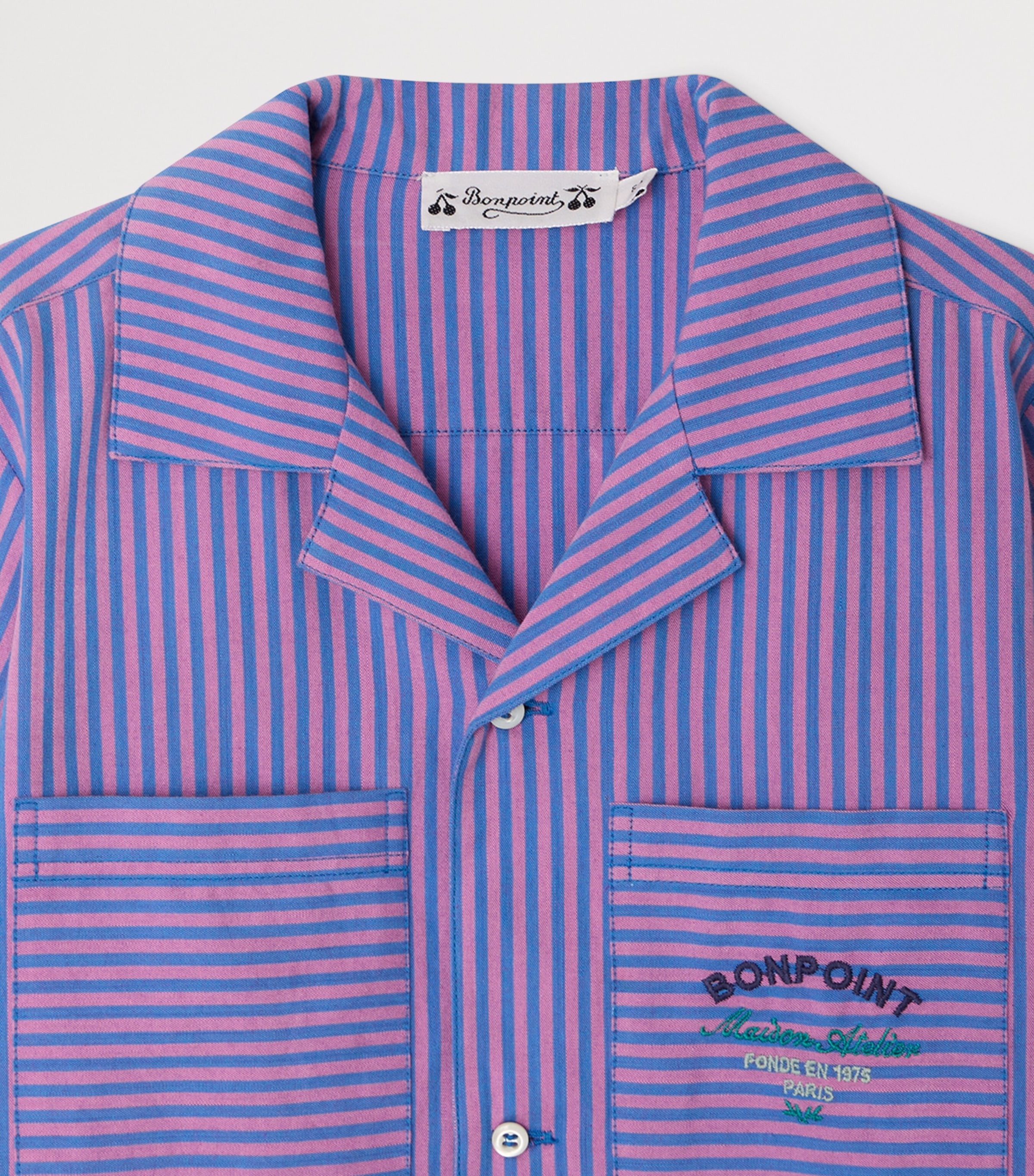 Organic Cotton Fabri Shirt (4-8 Years) RAYURES VIOLET Image 3