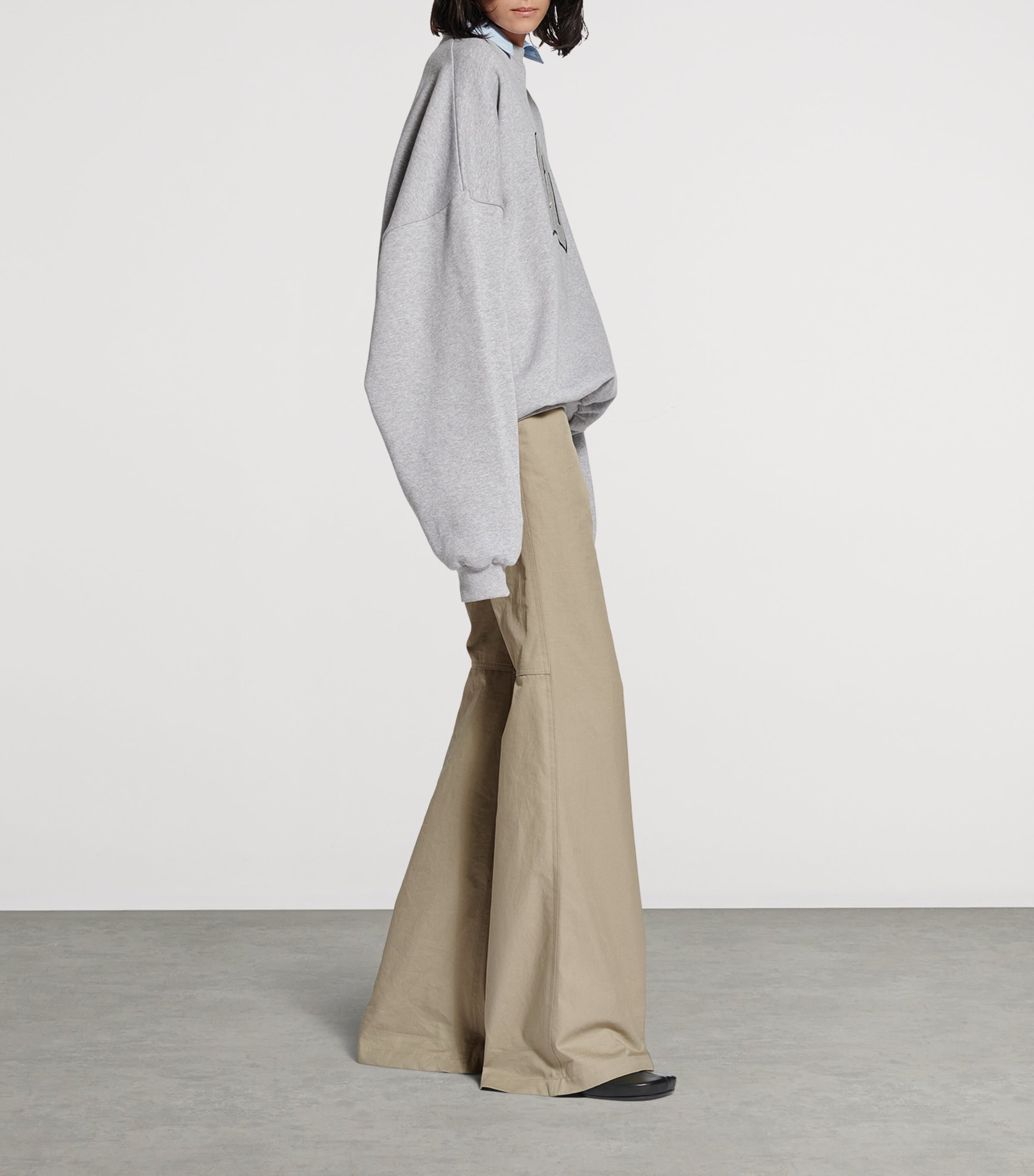 Balenciaga Womens Cotton Flared Trousers Image 6