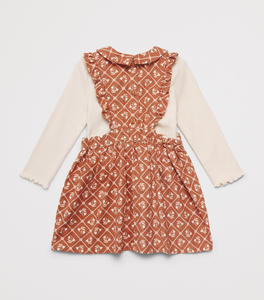 Cotton Pinafore Dress, T-Shirt and Toy Sabrina Set (6-36 Months) BROWN Image 2