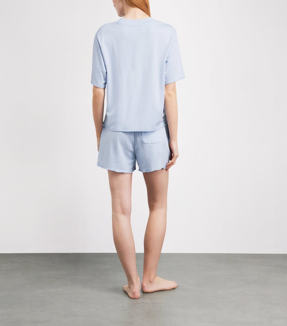 Polo Ralph Lauren Womens Terry Short Pyjama Set Xenon Blue Image 4