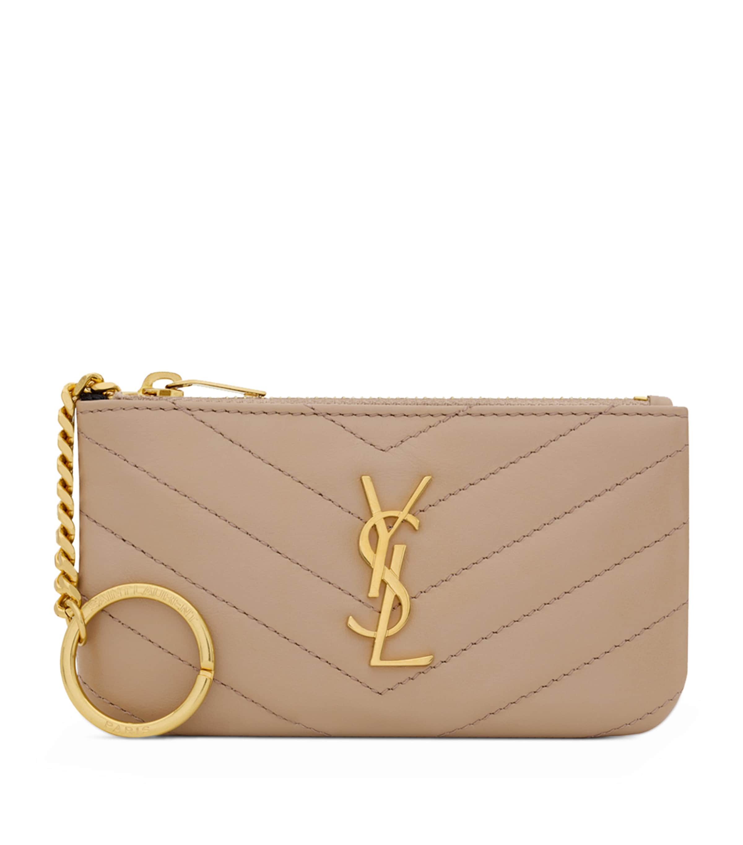 Saint Laurent Small Leather Chain Wallet | Harrods US
