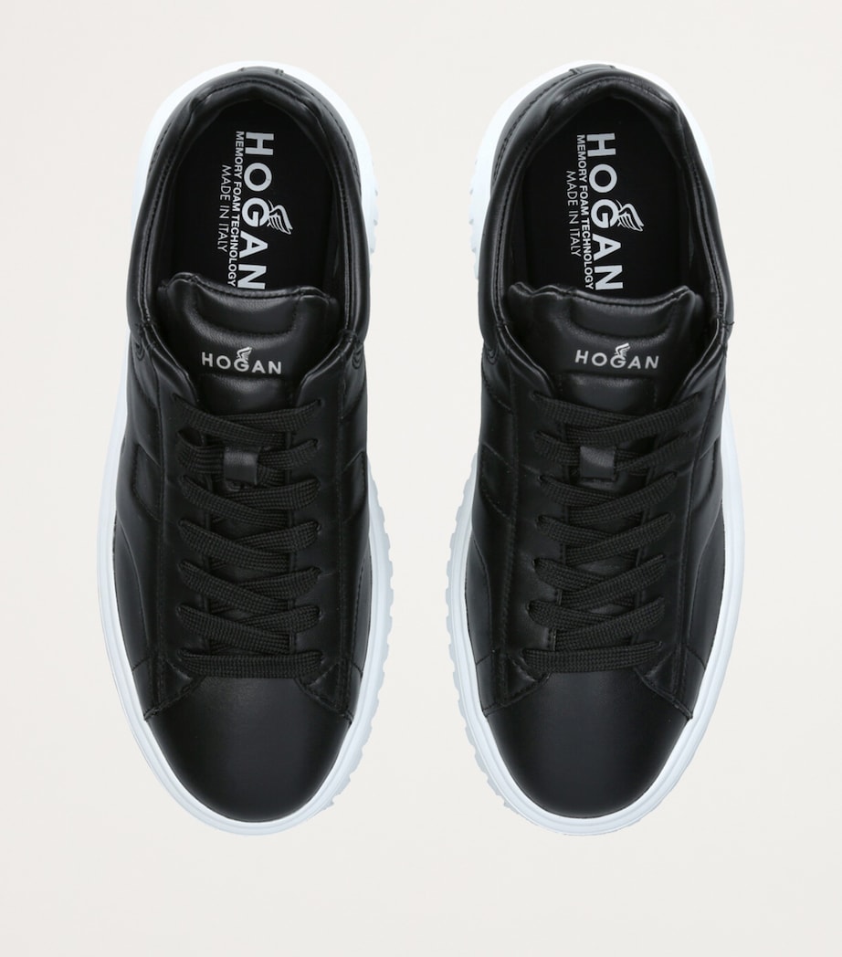 Hogan Leather H-Stripes Tread Sneakers Blk/white Image 4