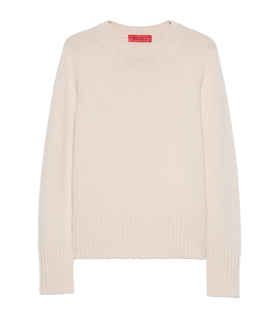 MAX&Co. Womens Wool-Cashmere Sweater Beige Image 1