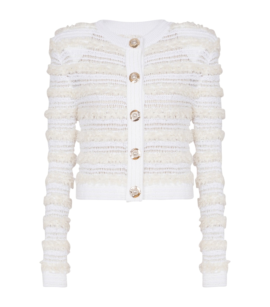 Tweed Cropped Cardigan 0FA BLANC Image 1