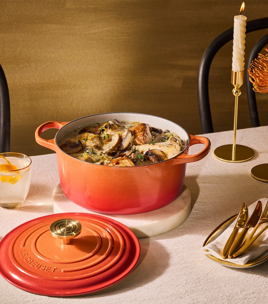 Cast Iron Flamme Dorée Round Casserole Dish (24cm) ORANGE Image 7