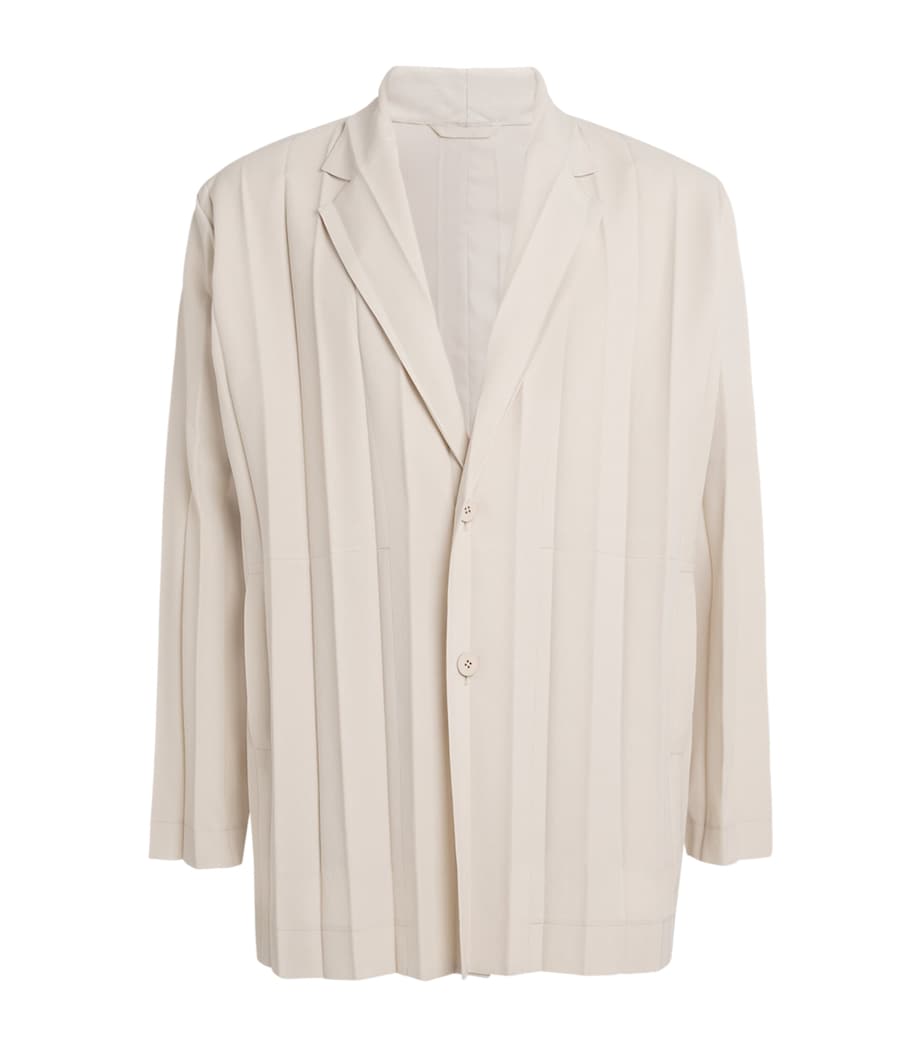 Pleated Edge Ensemble Blazer 40-BEIGE Image 1
