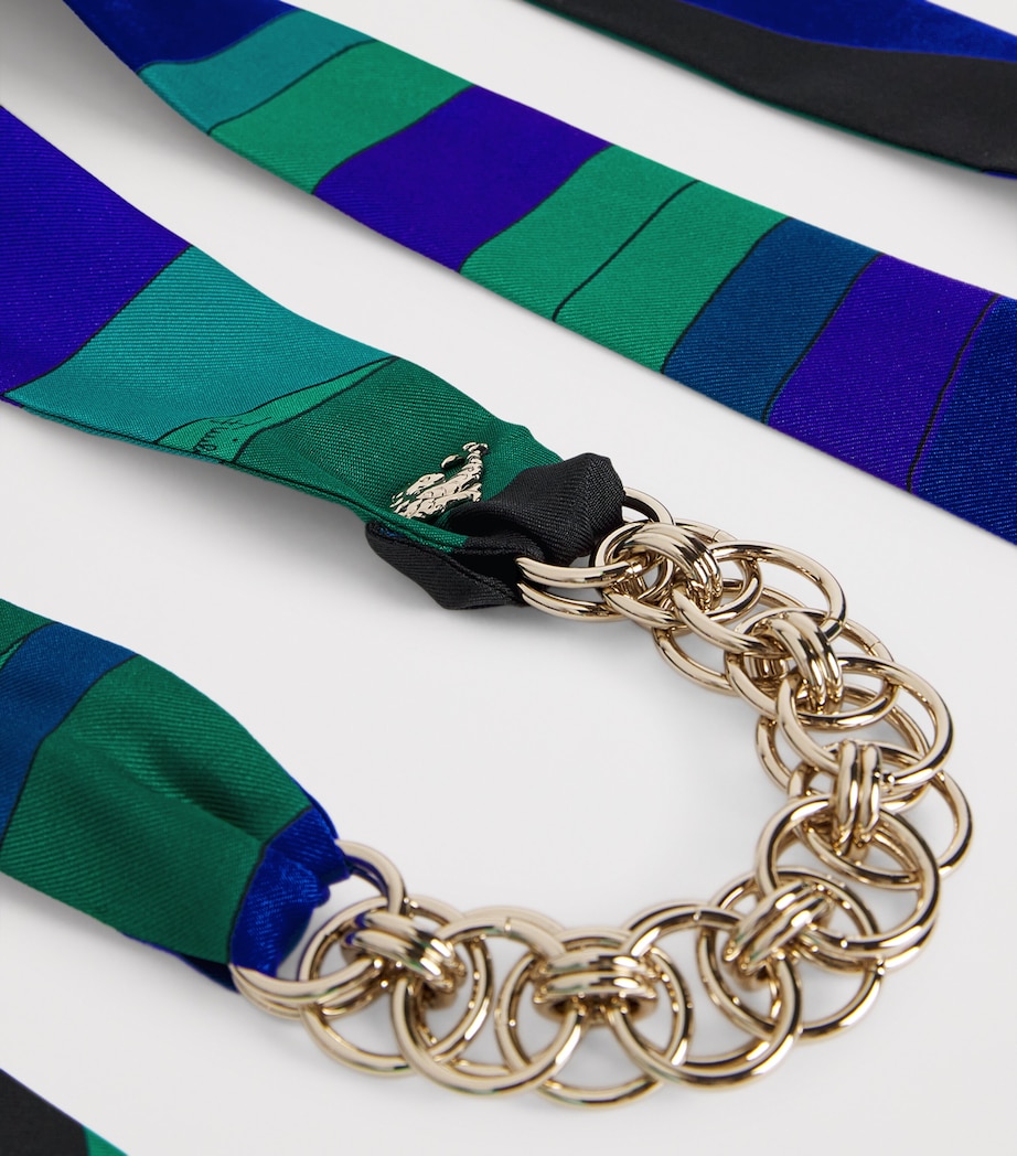 Silk Printed Scarf Necklace N51 ORO PALLADIO Image 3