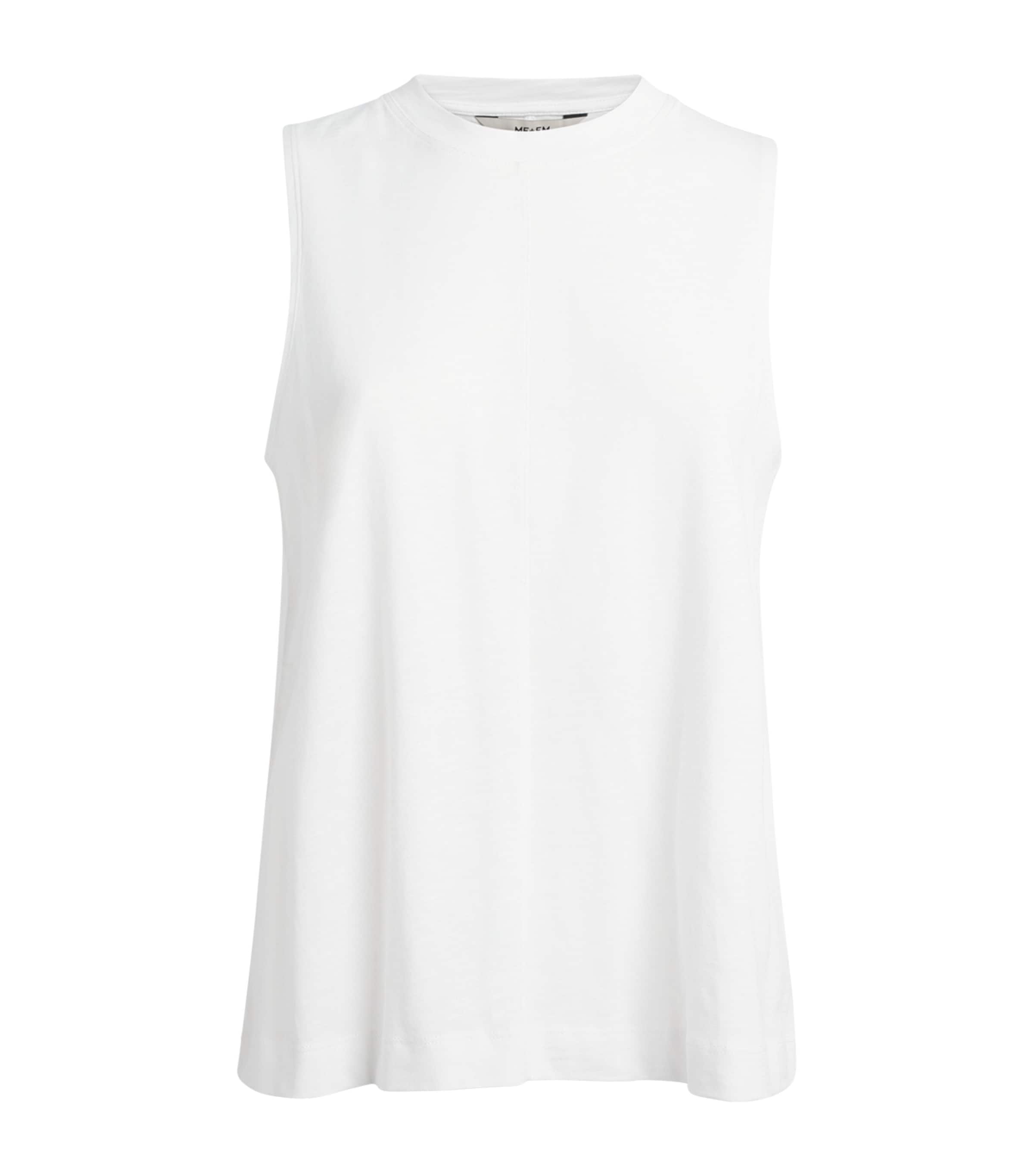 ME+EM Womens Organic Cotton Swing Tank Top Soft White Image 1