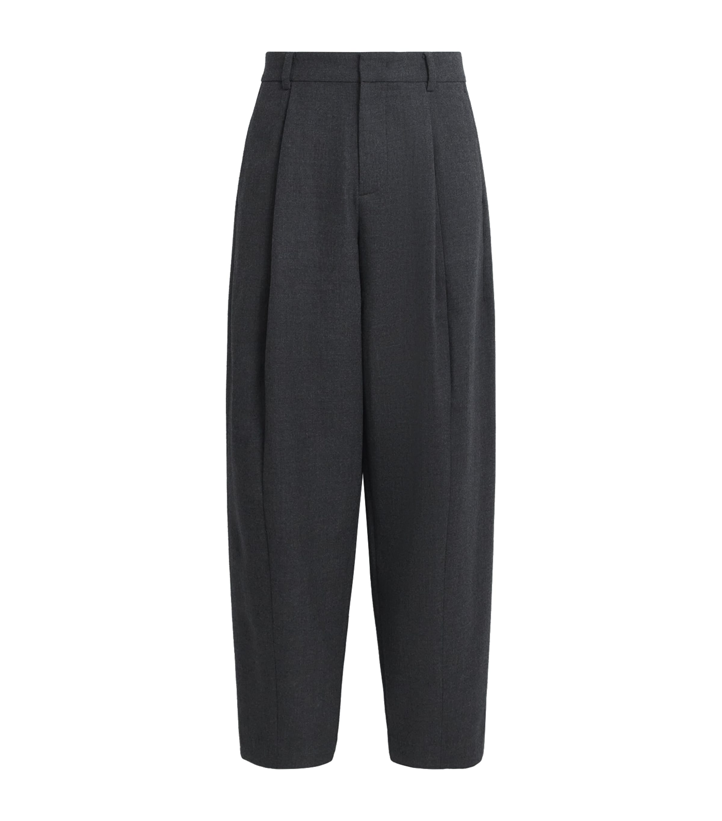System Wool Pleated Trousers In Grey
