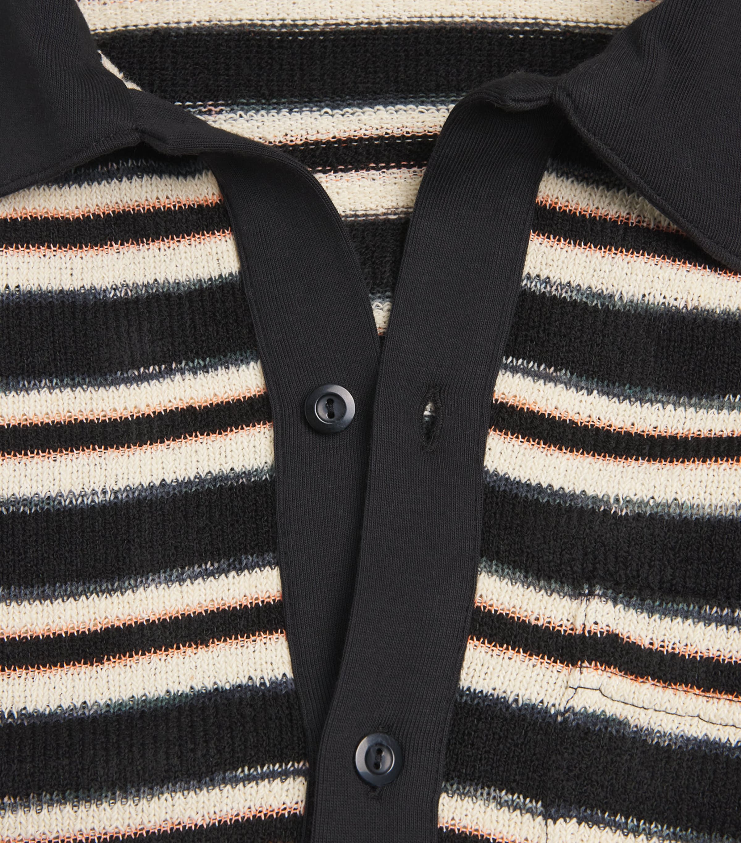 Song For The Mute Mens Stripe Polo Shirt Black Image 6