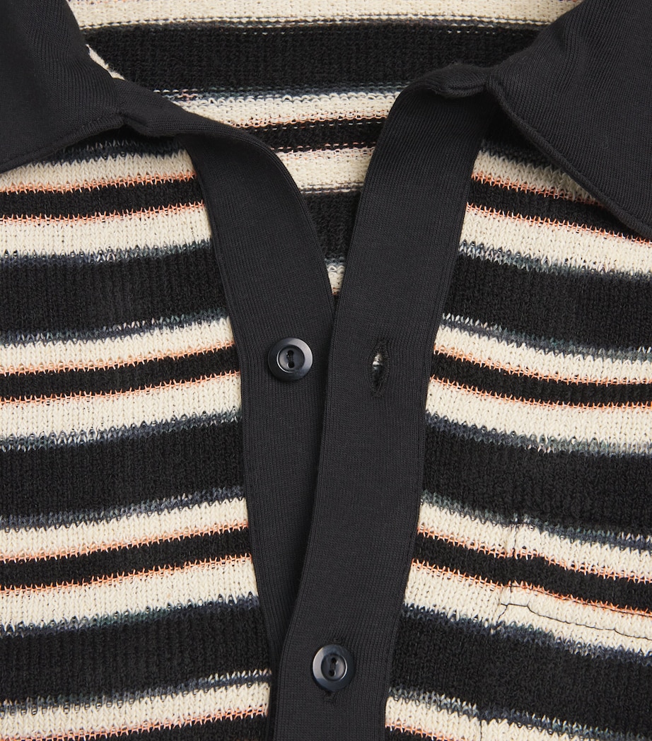 Song For The Mute Mens Stripe Polo Shirt Black Image 6