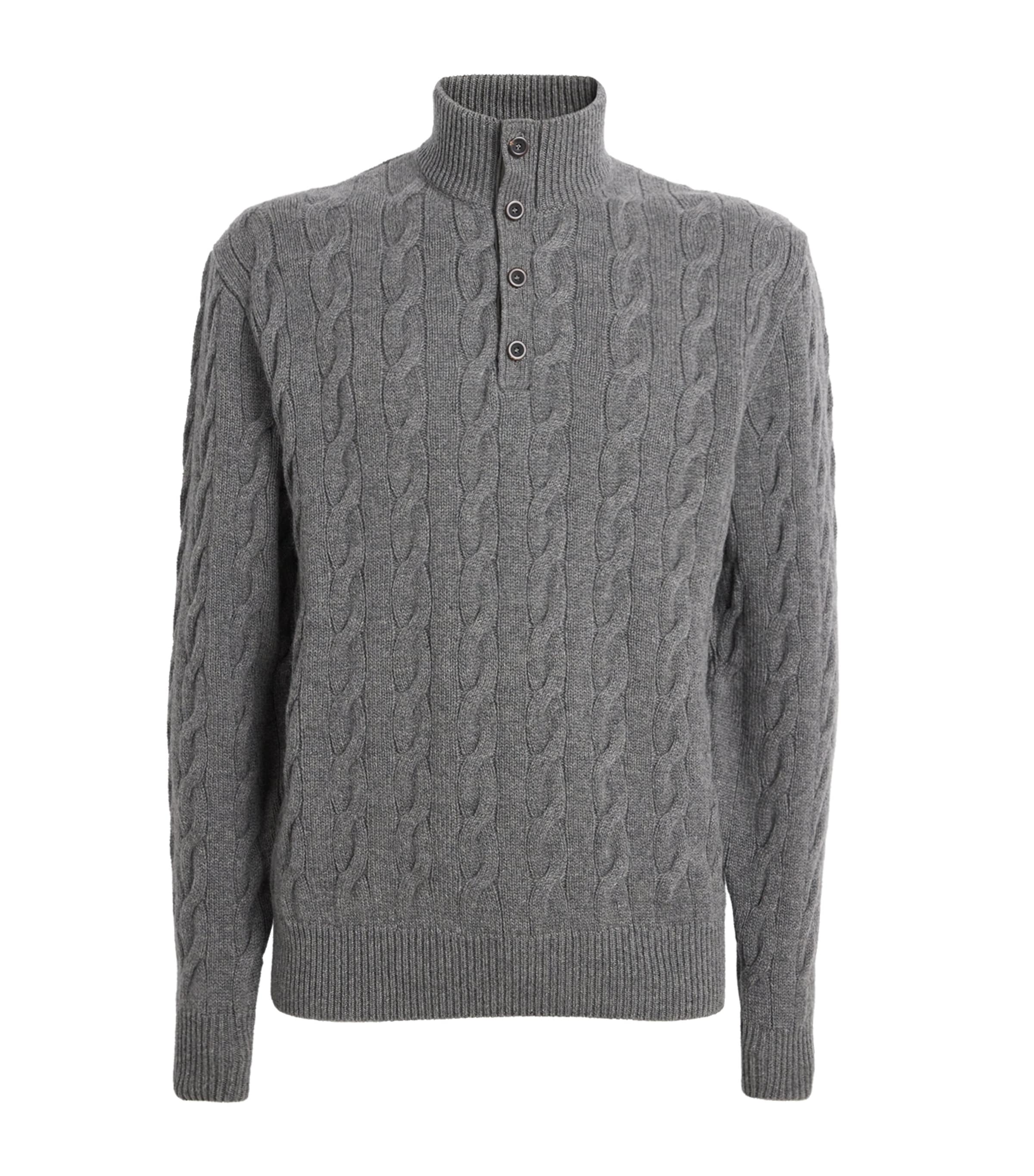 Cashmere Cable-Knit Sweater GREY HTR Image 1