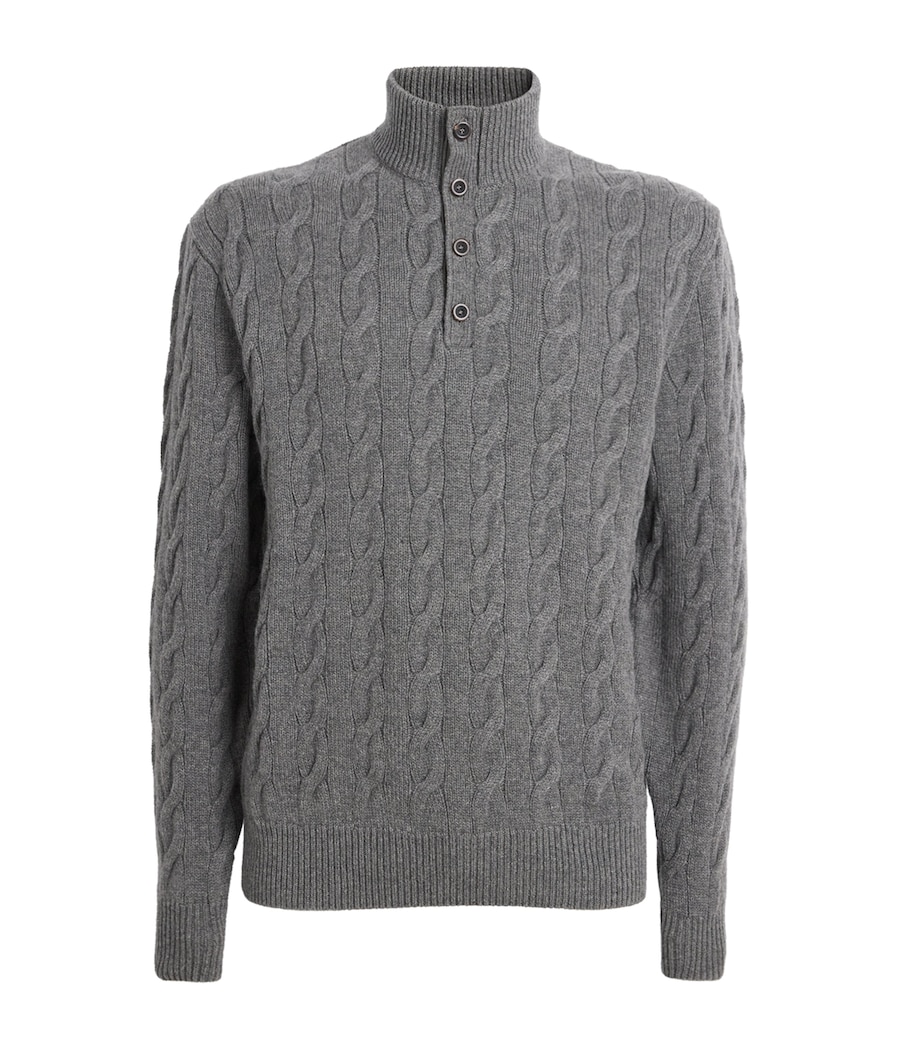 Cashmere Cable-Knit Sweater GREY HTR Image 1