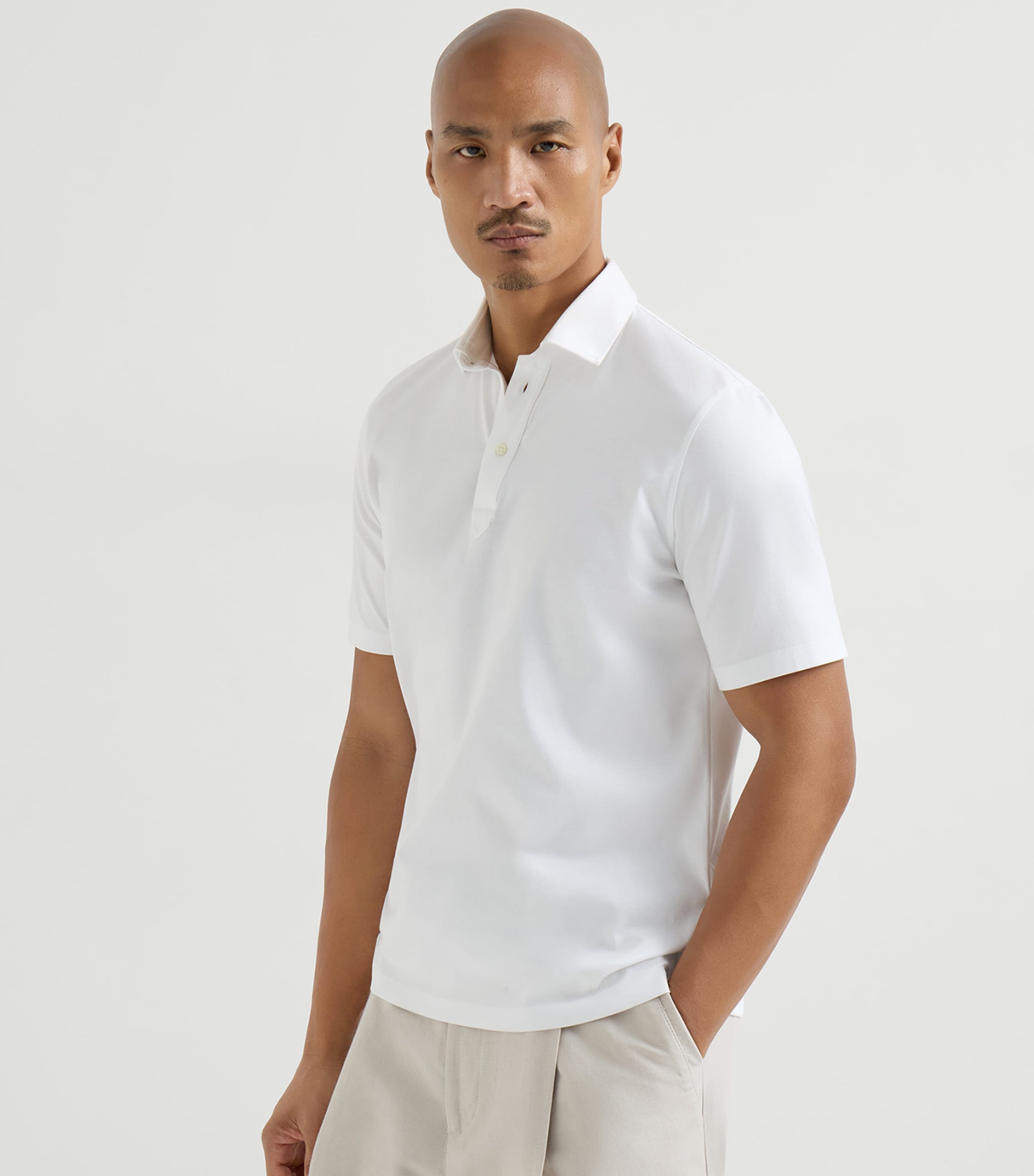 Brunello Cucinelli Mens Cotton Jersey Polo Shirt Image 3