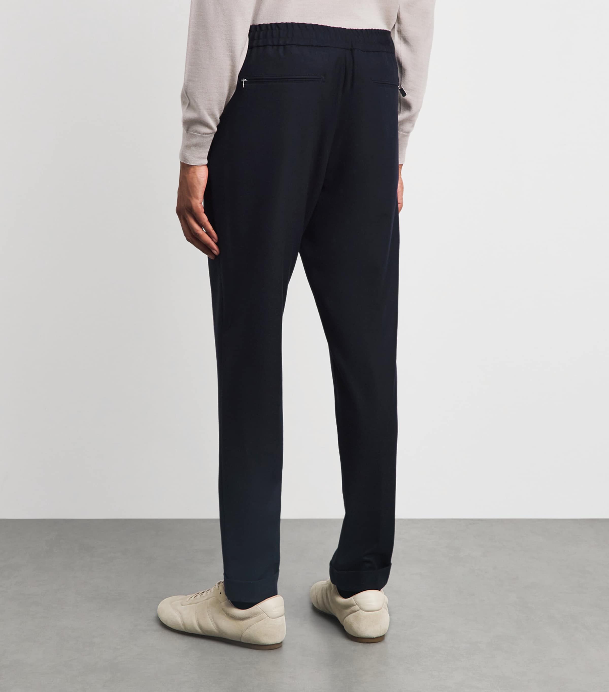Marco Pescarolo Womens Cashmere Drawstring Trousers Navy Image 5