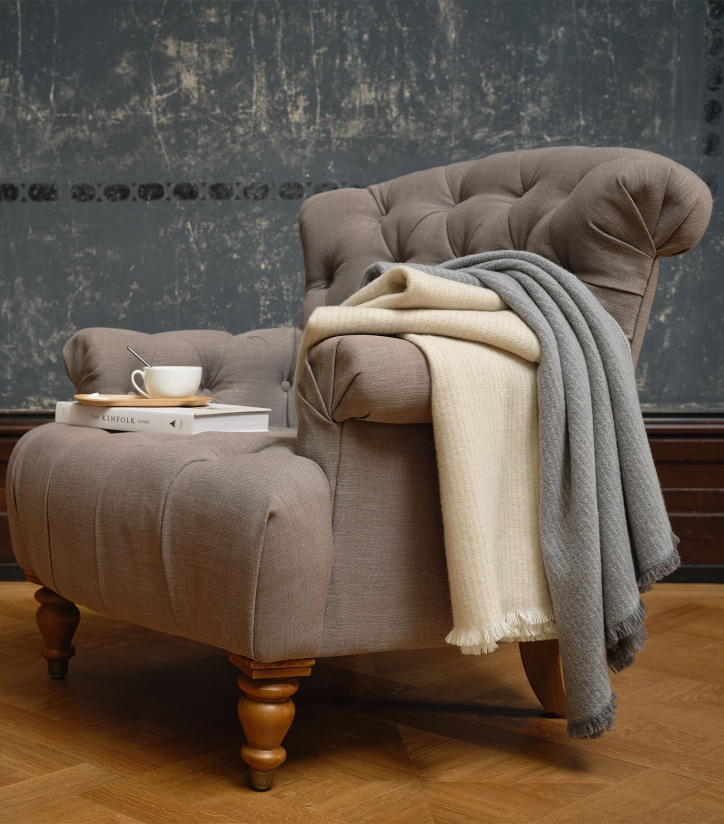 Wool-Cashmere Elias Throw (130cm x 200cm) BEIGE Image 3