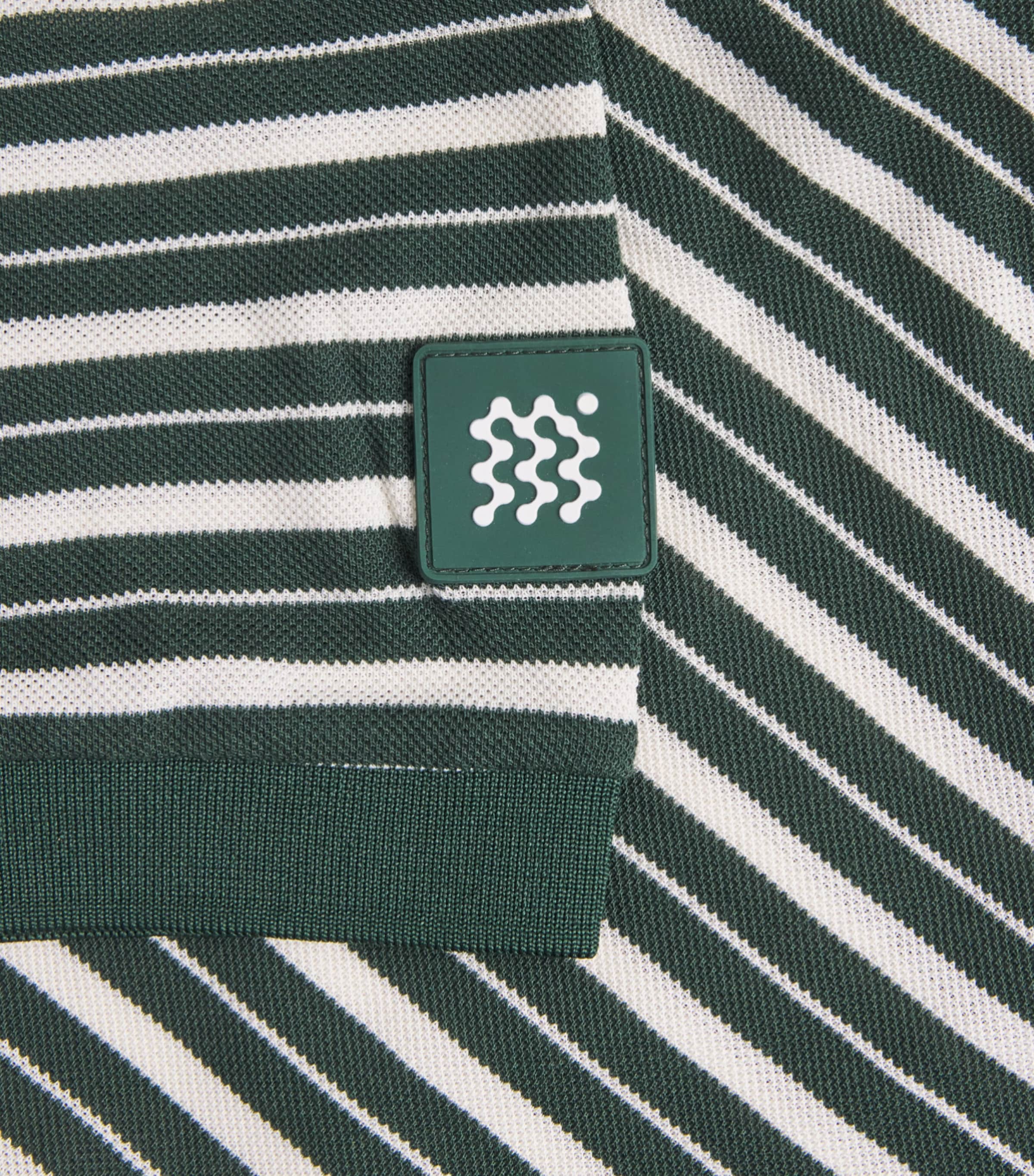 Manors Mens Piqué Stripe GOAT Polo Shirt Pine Green Image 6