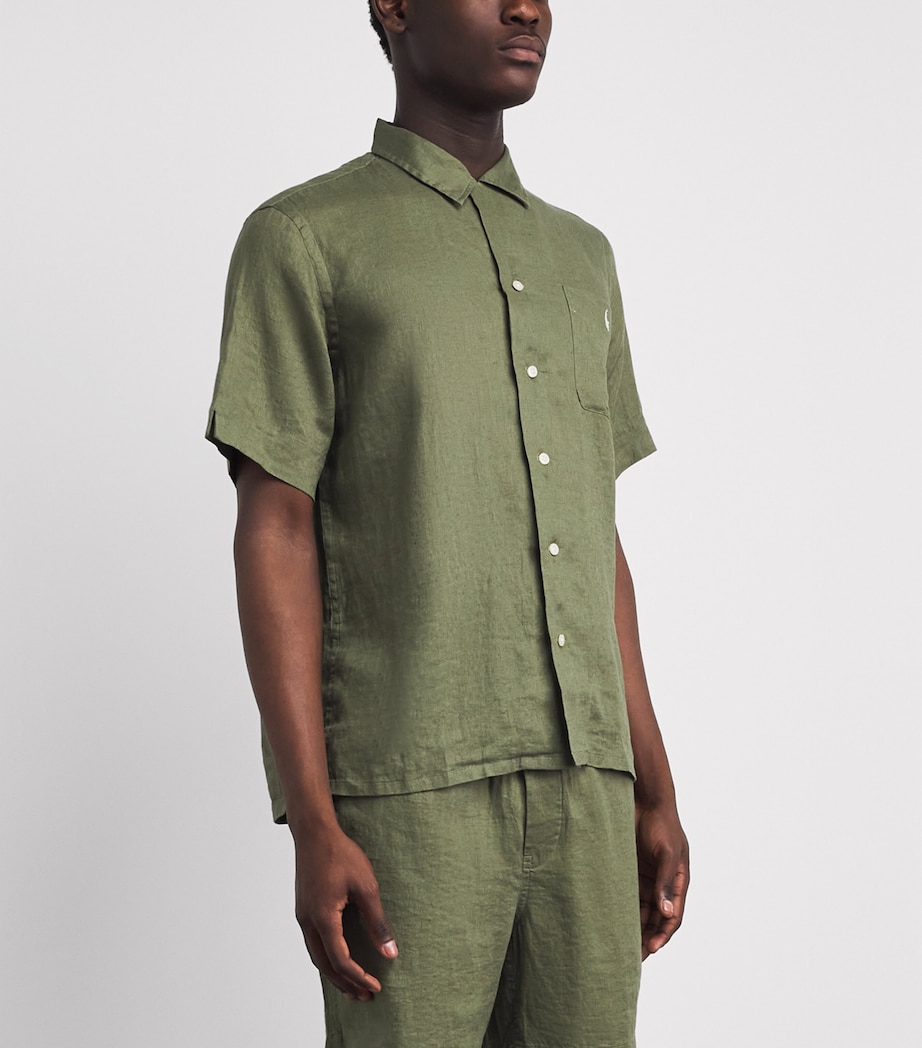 Polo Ralph Lauren Mens Linen Short-Sleeve Classic-Fit Shirt Garden Trail Image 4