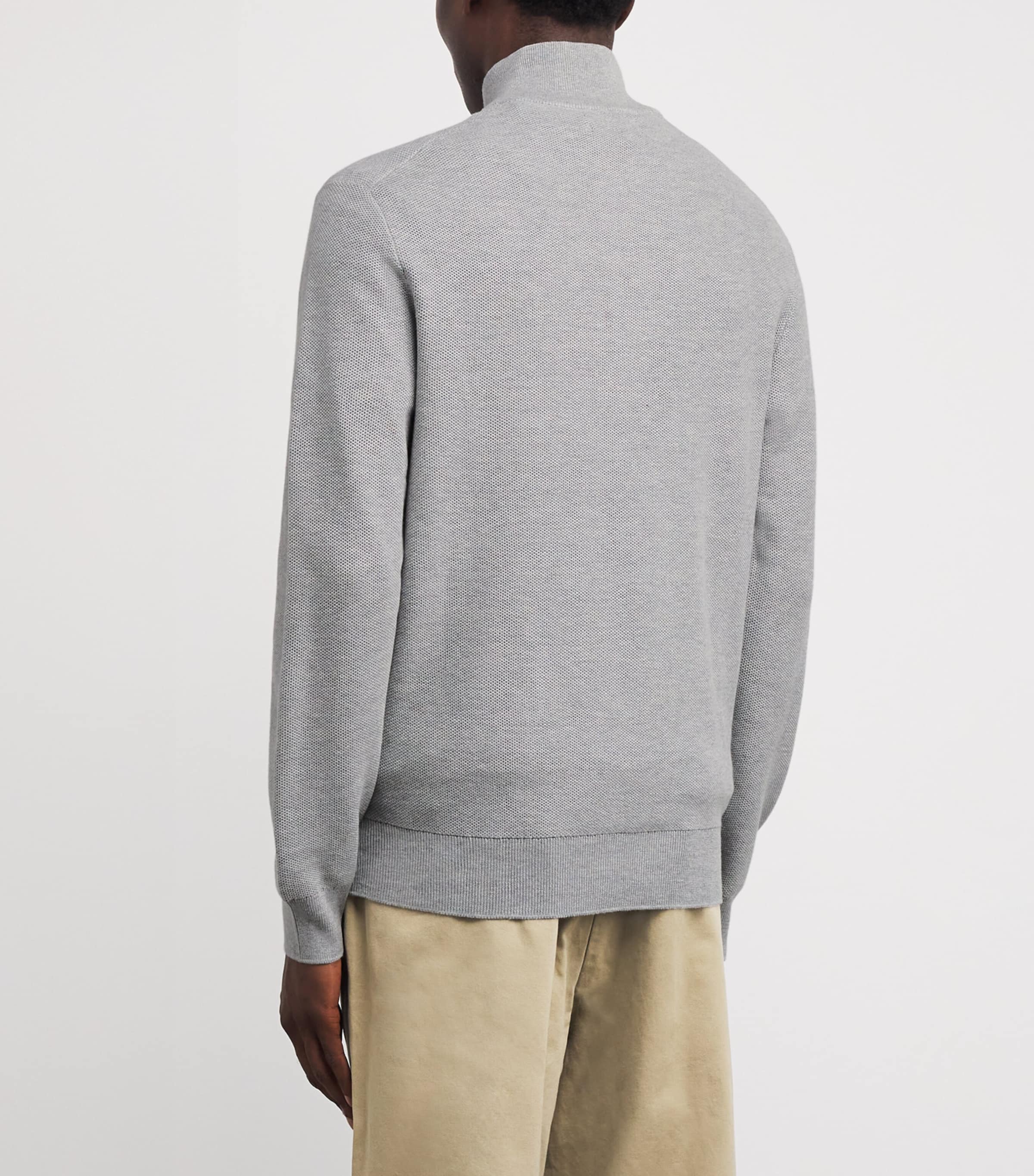 Cotton Half-Zip Sweater GREY Image 4