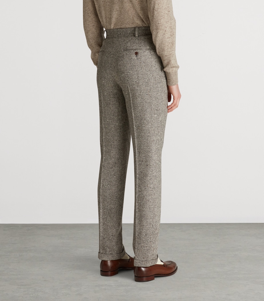 Wool Tweed Donegal Travel Trousers 086OATMEAL GREY Image 4