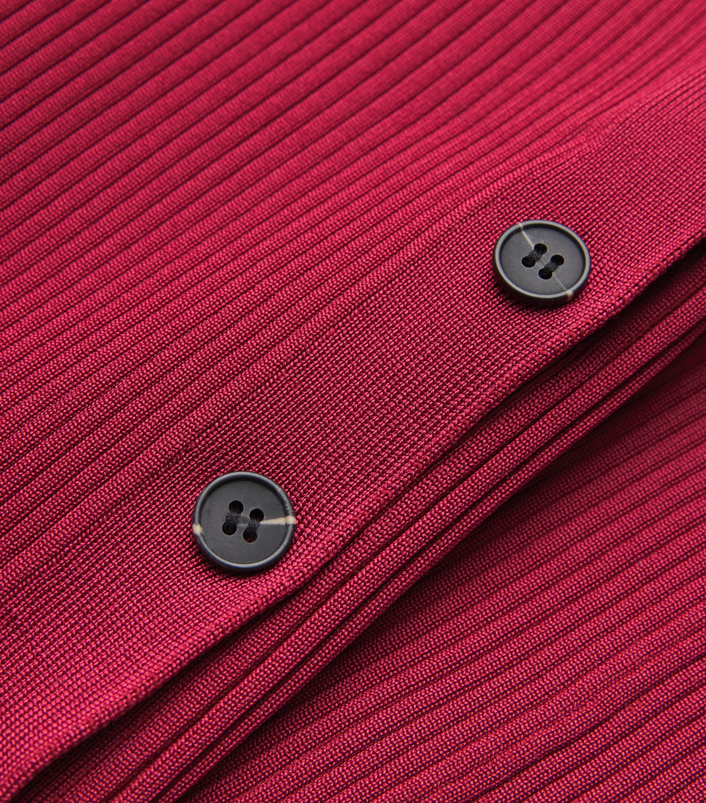 Button-Detail Midi Dress BURGUNDY Image 5