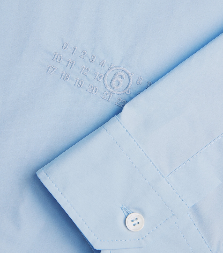 MM6 Maison Margiela Mens Cotton Hood-Detail Shirt Blue Image 5