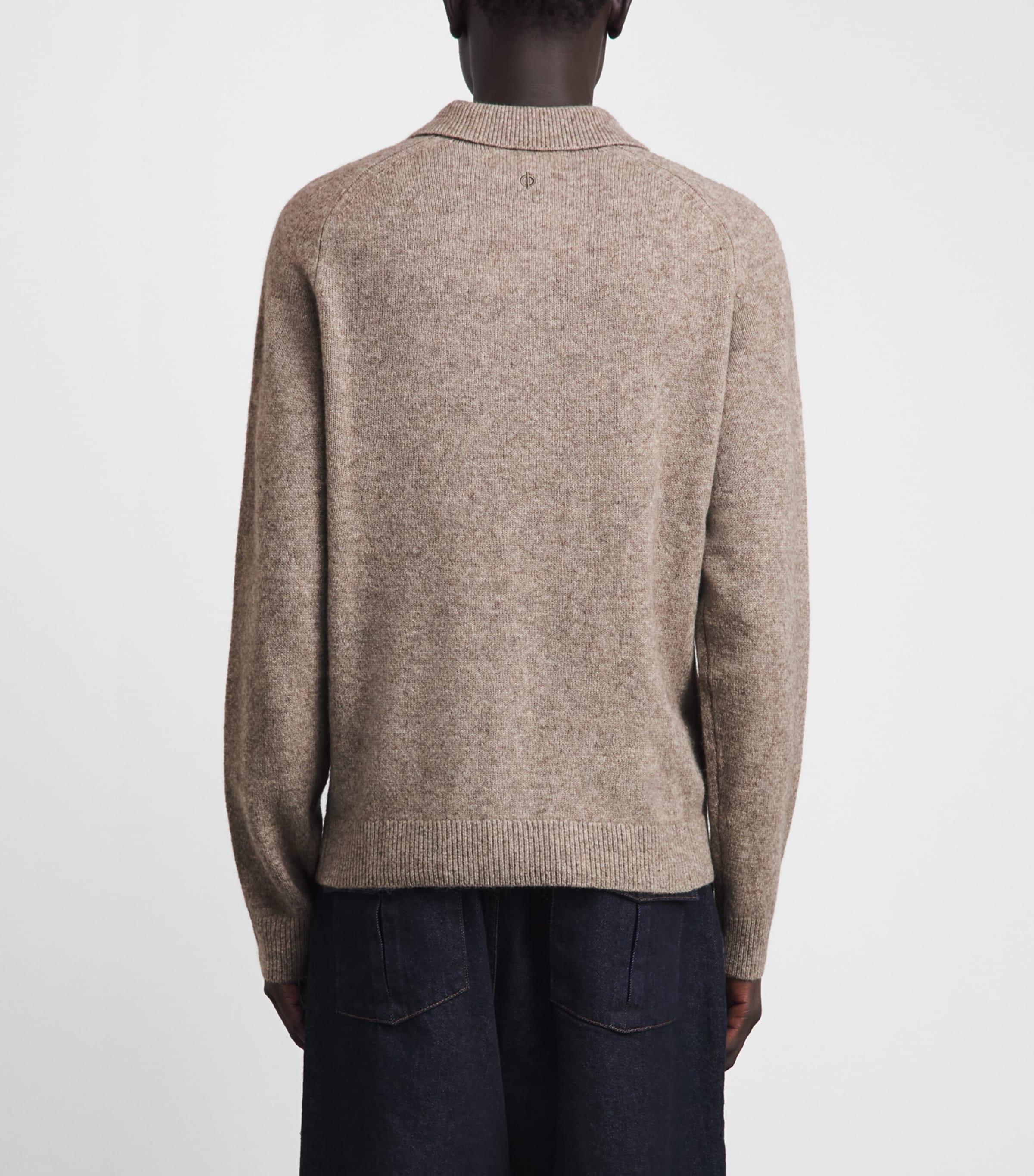 Samsøe Samsøe Mens Yak Safrans Polo Sweater Lead Gray Mel. Image 5