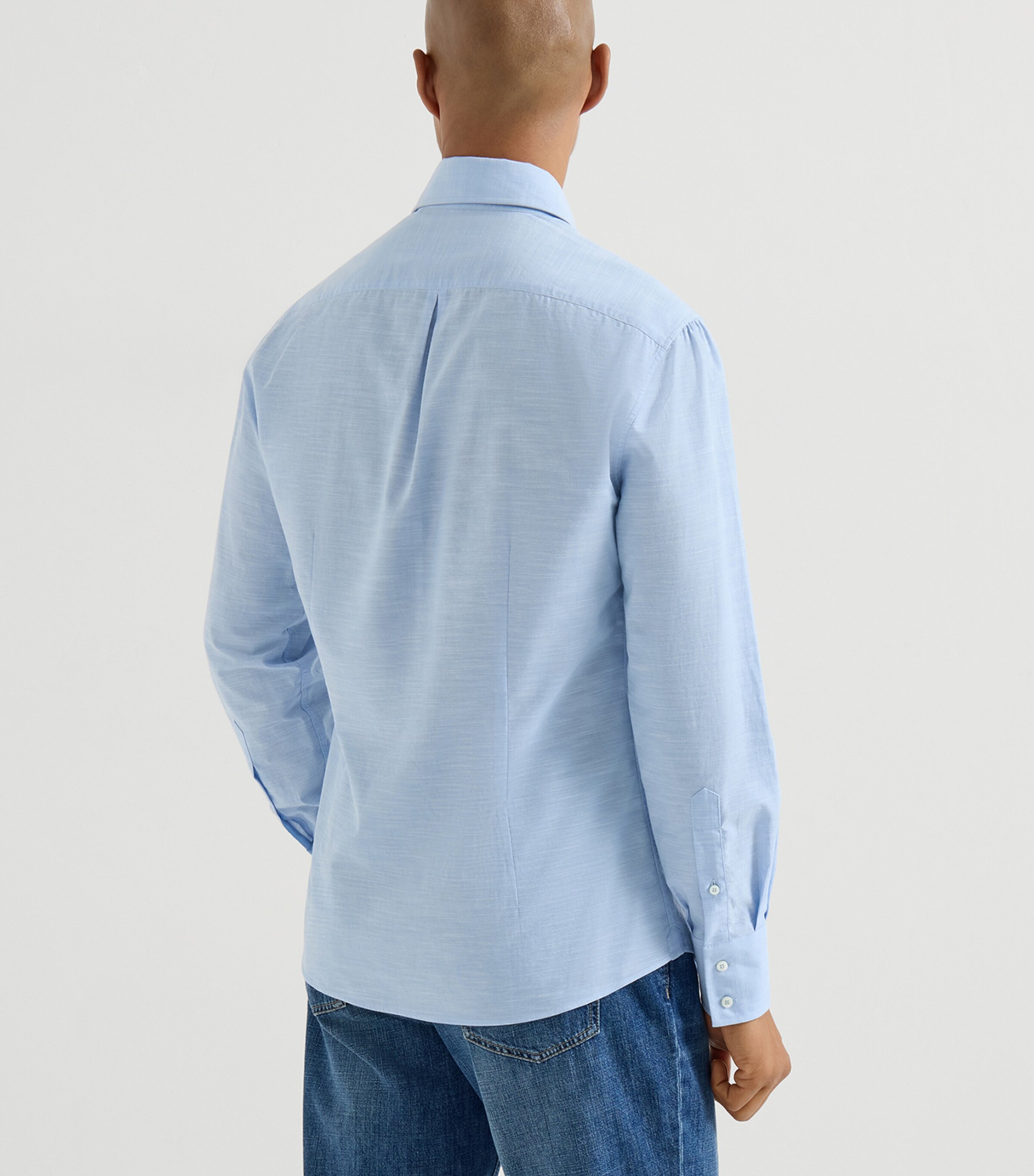 Brunello Cucinelli Mens Cotton Oxford Slim-Fit Shirt Image 5
