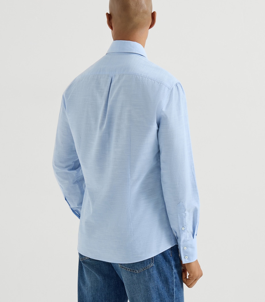 Brunello Cucinelli Mens Cotton Oxford Slim-Fit Shirt Image 5
