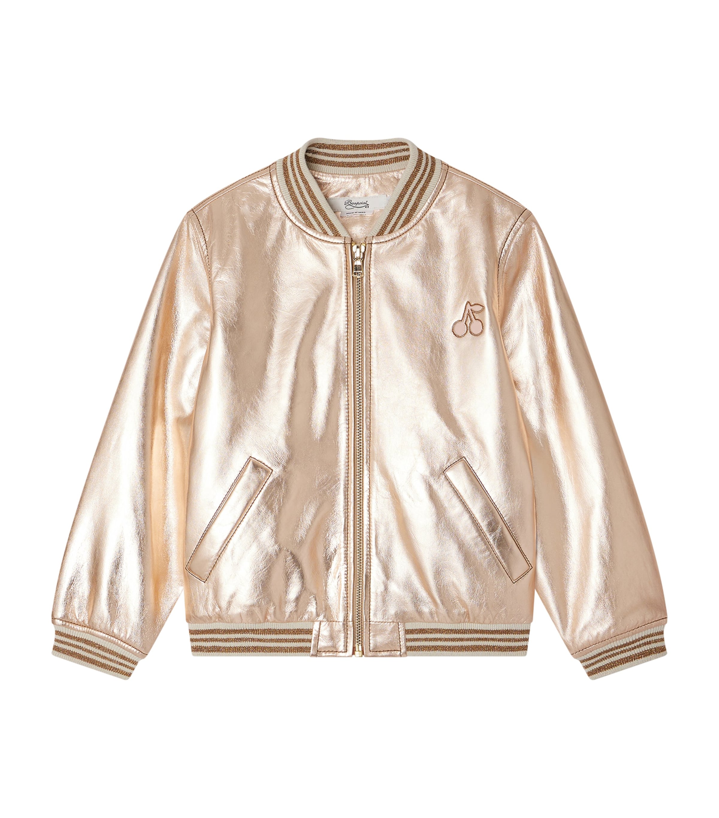 Bonpoint Jacantha Leather Jacket In Gold