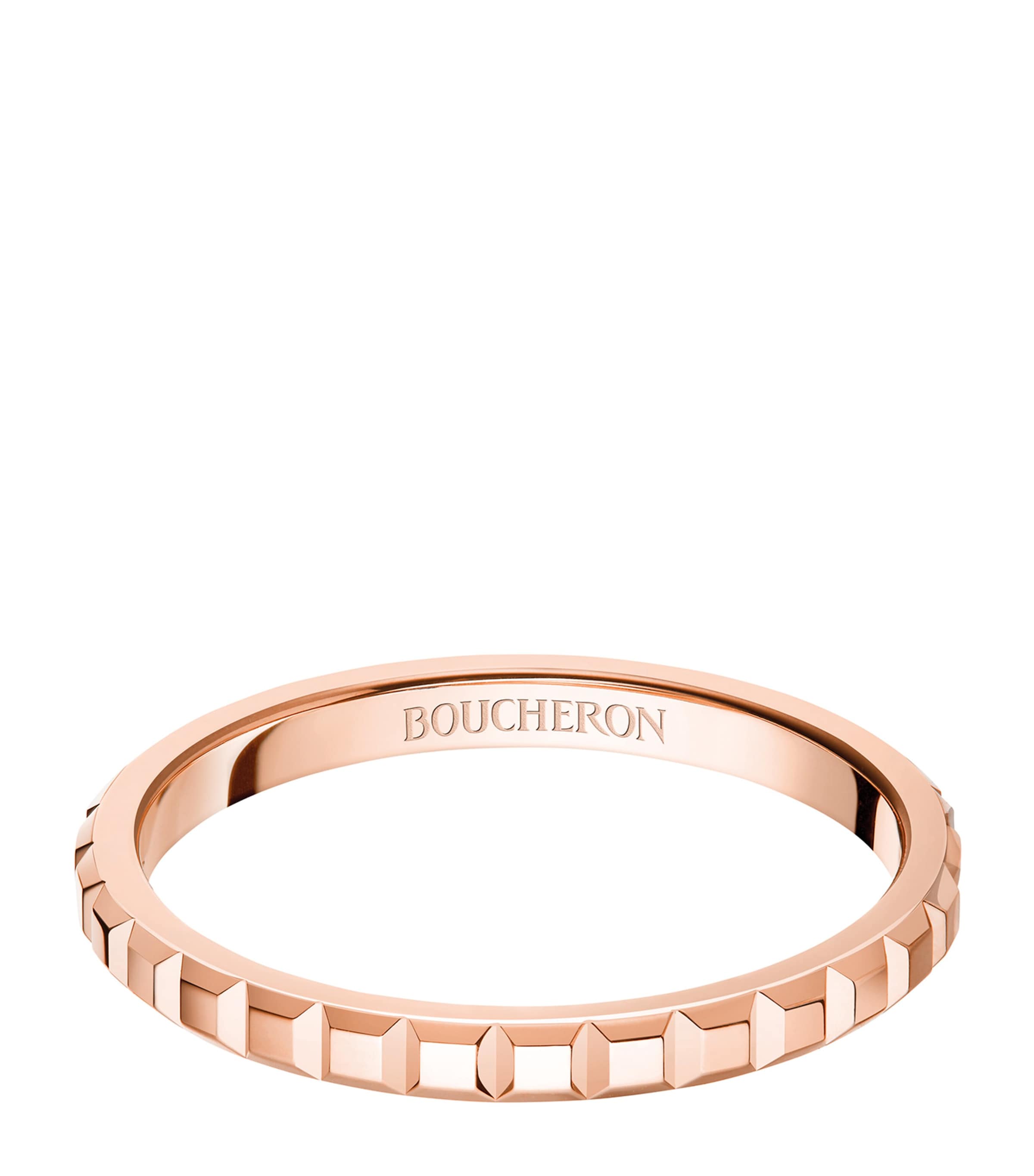 Boucheron Mini Rose Gold Clou De Paris Wedding Ring
