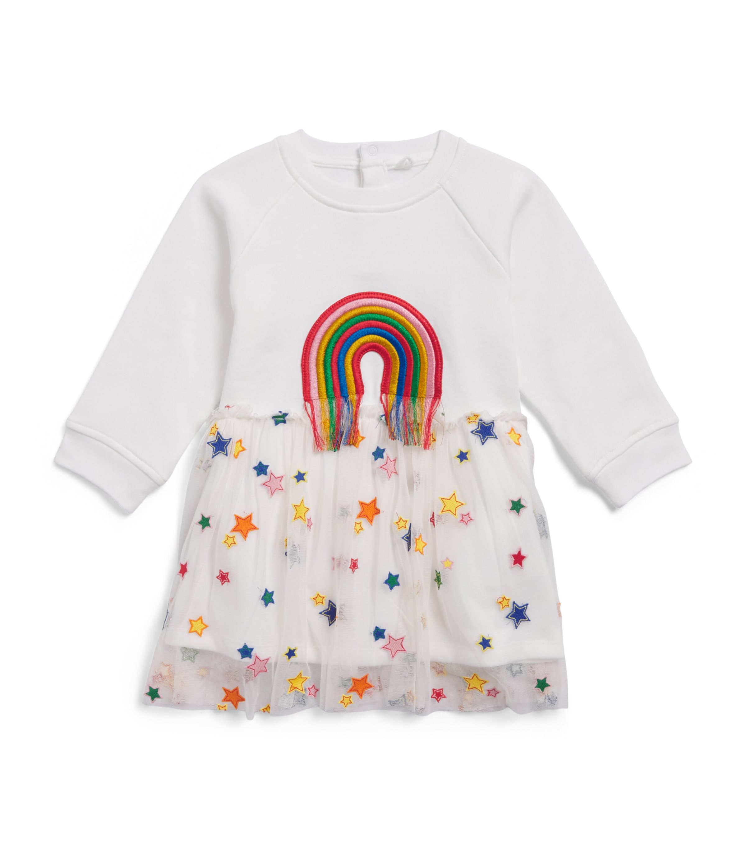 Stella McCartney Kids Cotton-Tulle Rainbow Dress (3-36 Months) Ivory Image 1