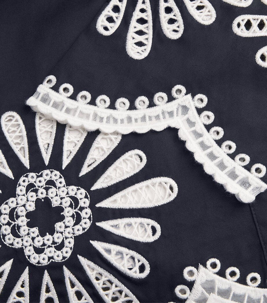 Cotton Embroidered Shirt NAVY Image 5