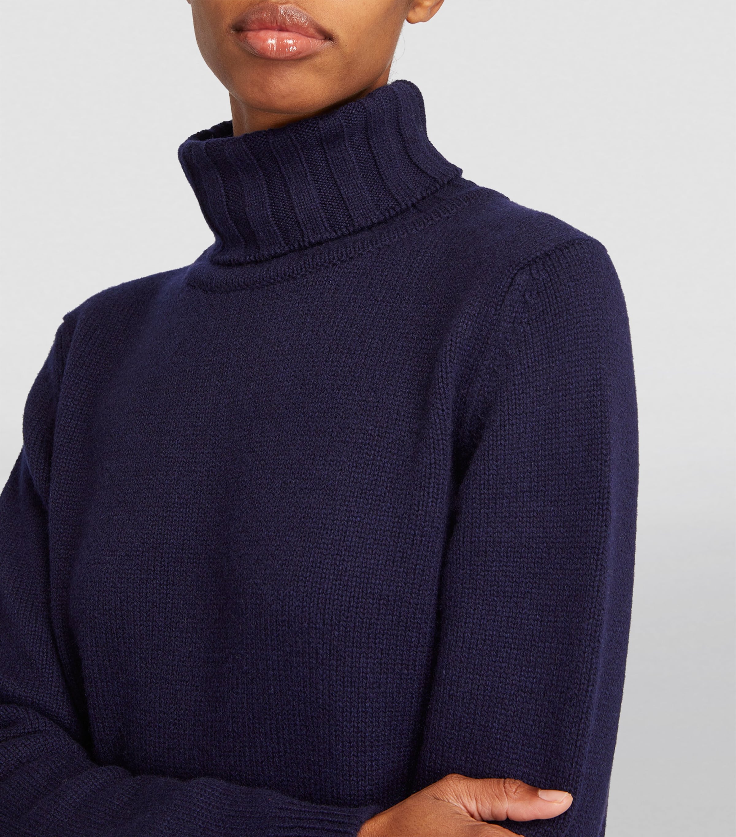 Cashmere Rollneck Sweater NAVY Image 6