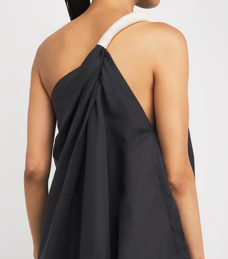 Asymmetric Cloth and Cord Midi Dress 15 Image 4