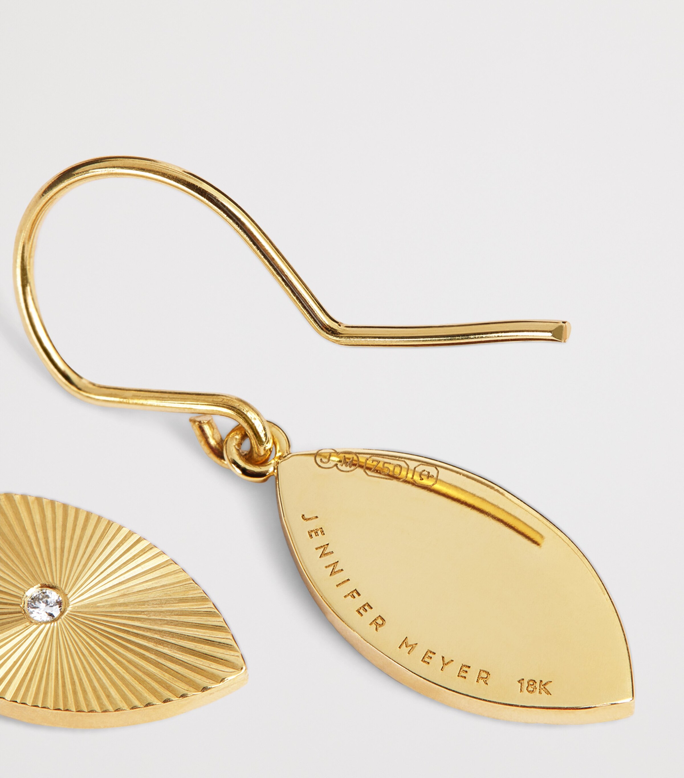 Jennifer Meyer Mini Yellow Gold and Diamond 70s Evil Eye Earrings Yellow Gold Image 5