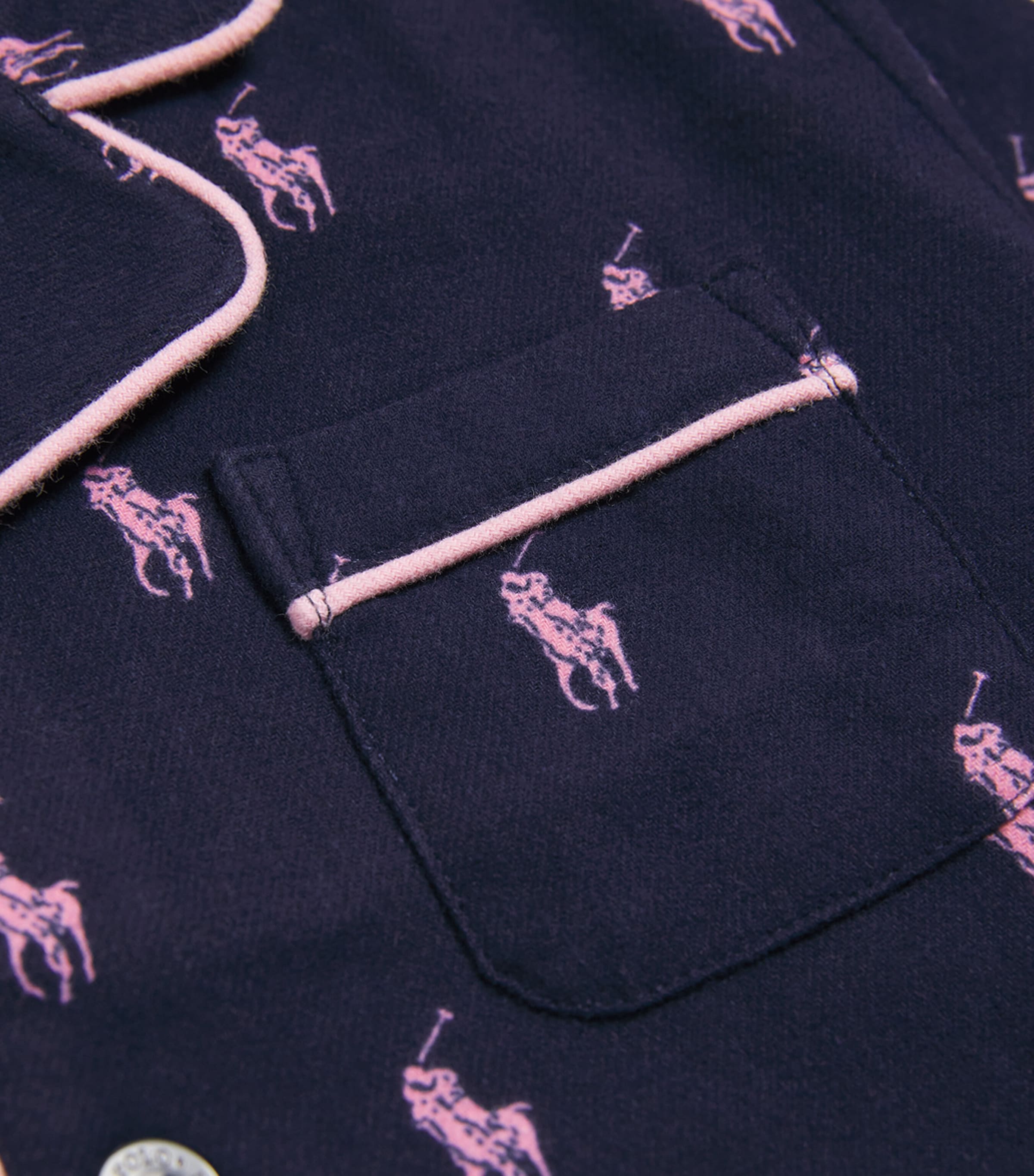 Cotton Polo Pony Pyjama Set (4-12 Years) NEWPORT NAVY Image 4