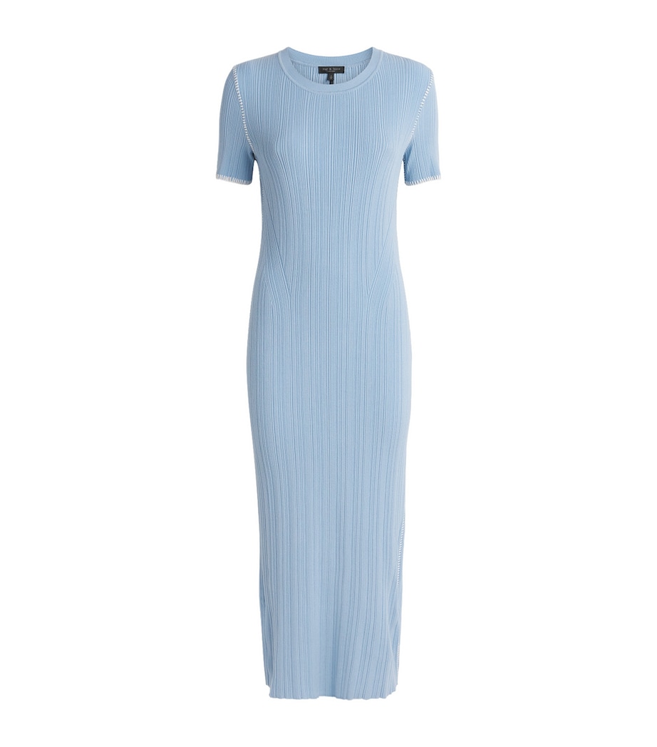 Rag & Bone Womens Ribbed Harper Midi Dress Sky Image 1