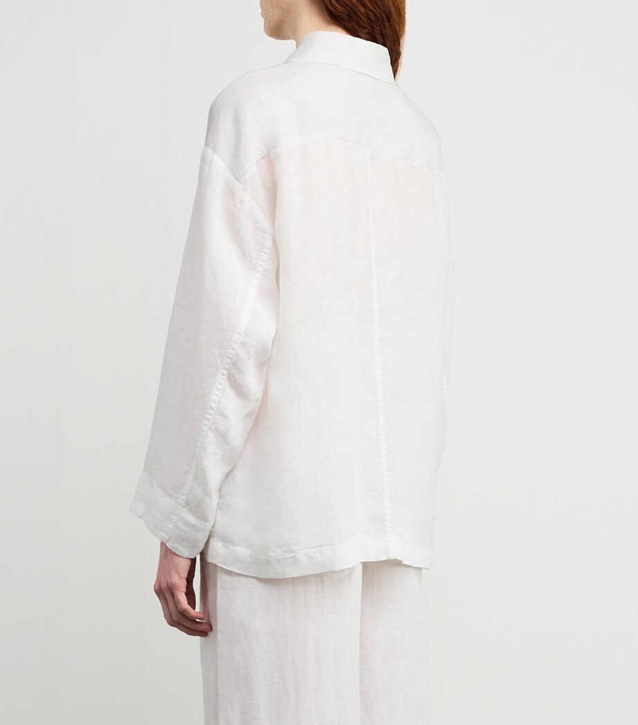 MAX&Co. Womens Linen Overshirt Optical White Image 4