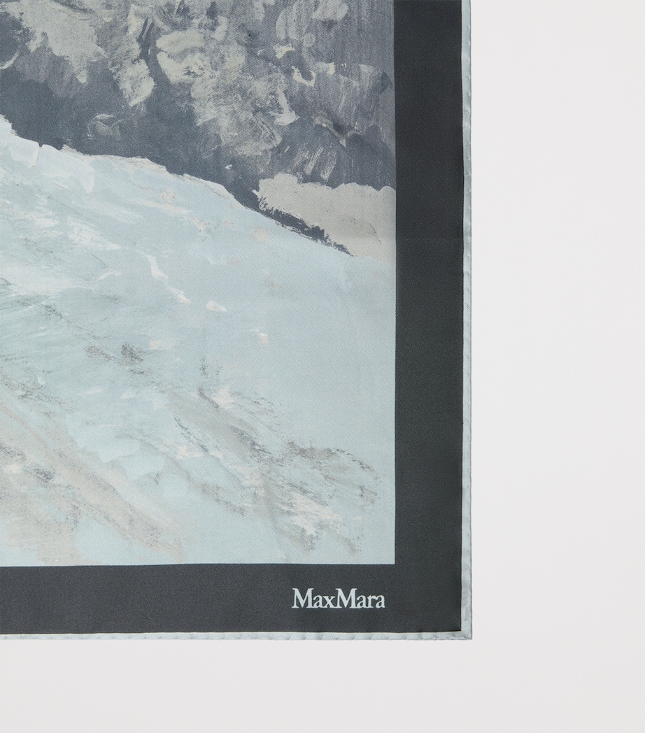 Max Mara Silk Printed Square Scarf Midnightblue Image 3