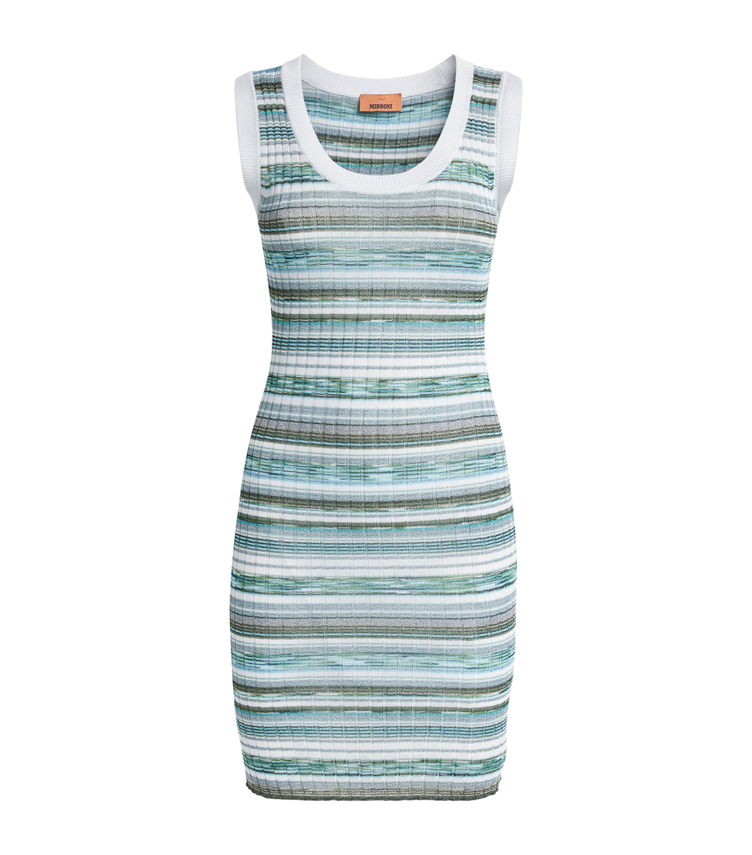 Missoni Womens Sleeveless Stripe Mini Dress Bl W Gr, Wt Image 1