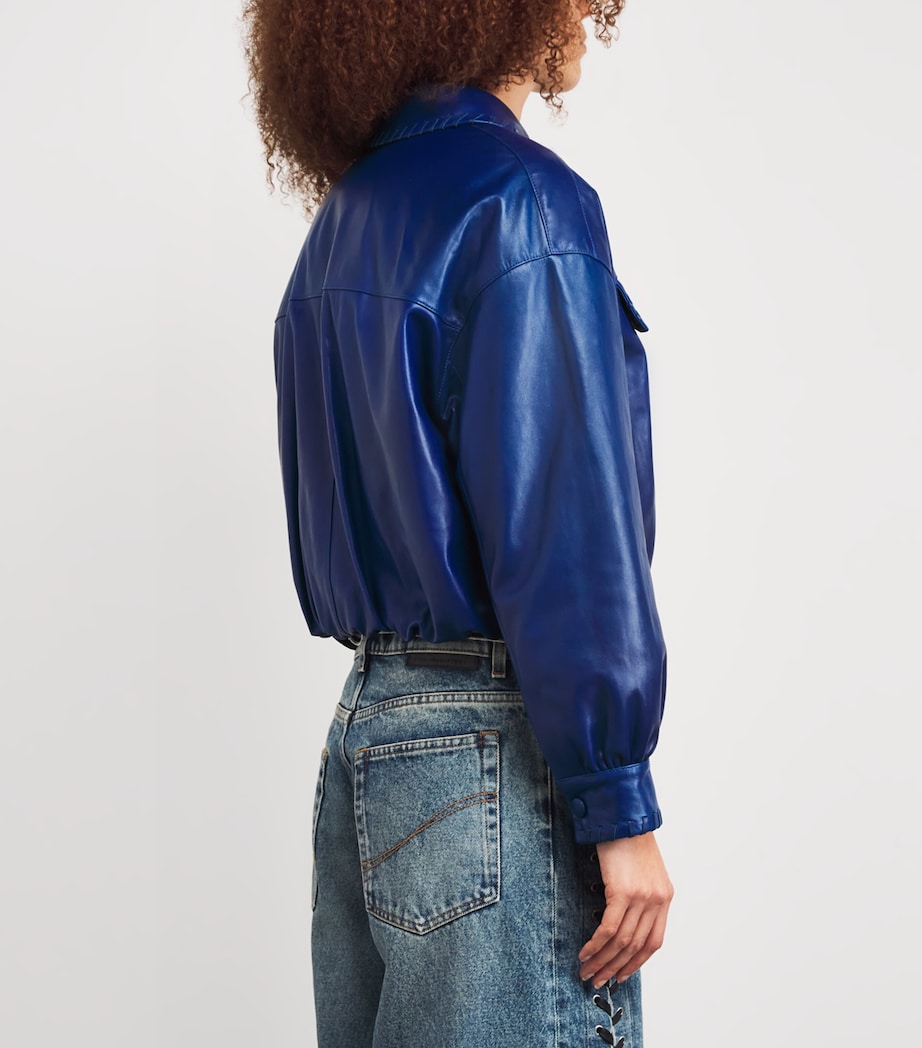 Bubble Leather Jacket RYLB ROYAL BLUE Image 4