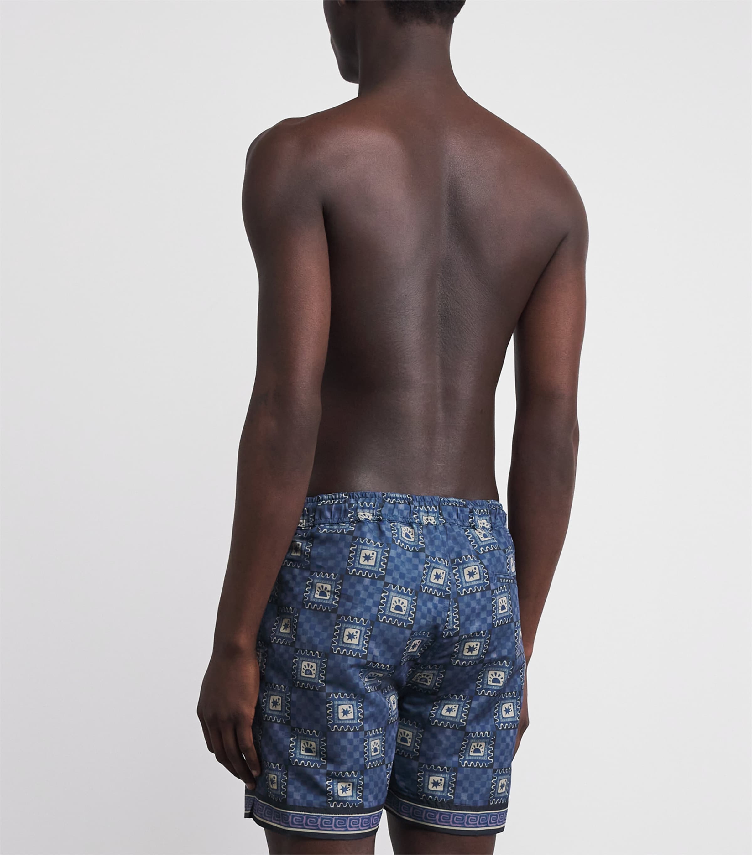 CHÉ Mens Telha Print Oceano Swim Shorts Navy Image 4