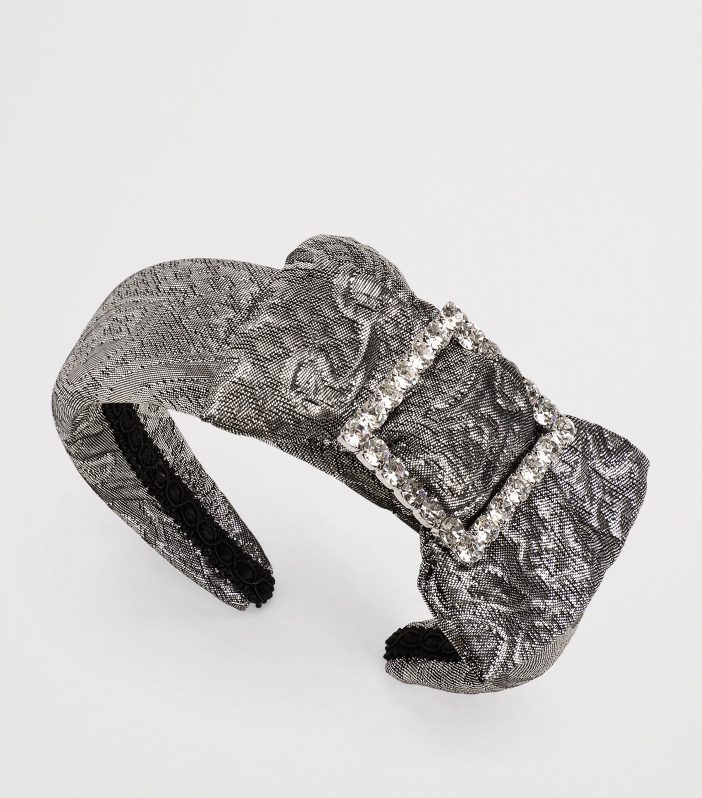 Jacquard Bow Headband S0998-SILVER Image 2