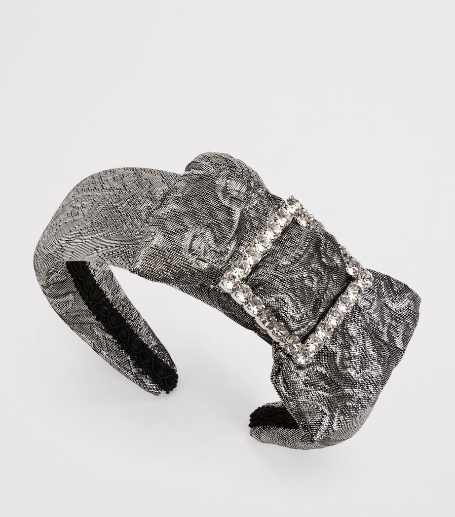 Jacquard Bow Headband S0998-SILVER Image 2