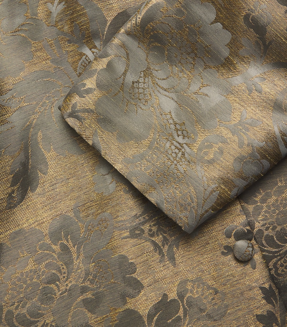 Eskandar Womens Jacquard Stand-Collar Coat Olivdark Image 6