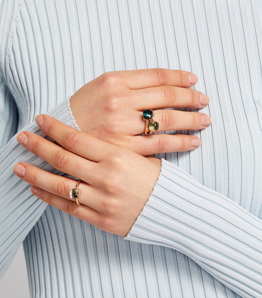 Rose Gold and Topaz Nudo Petit Ring 000TL Image 4