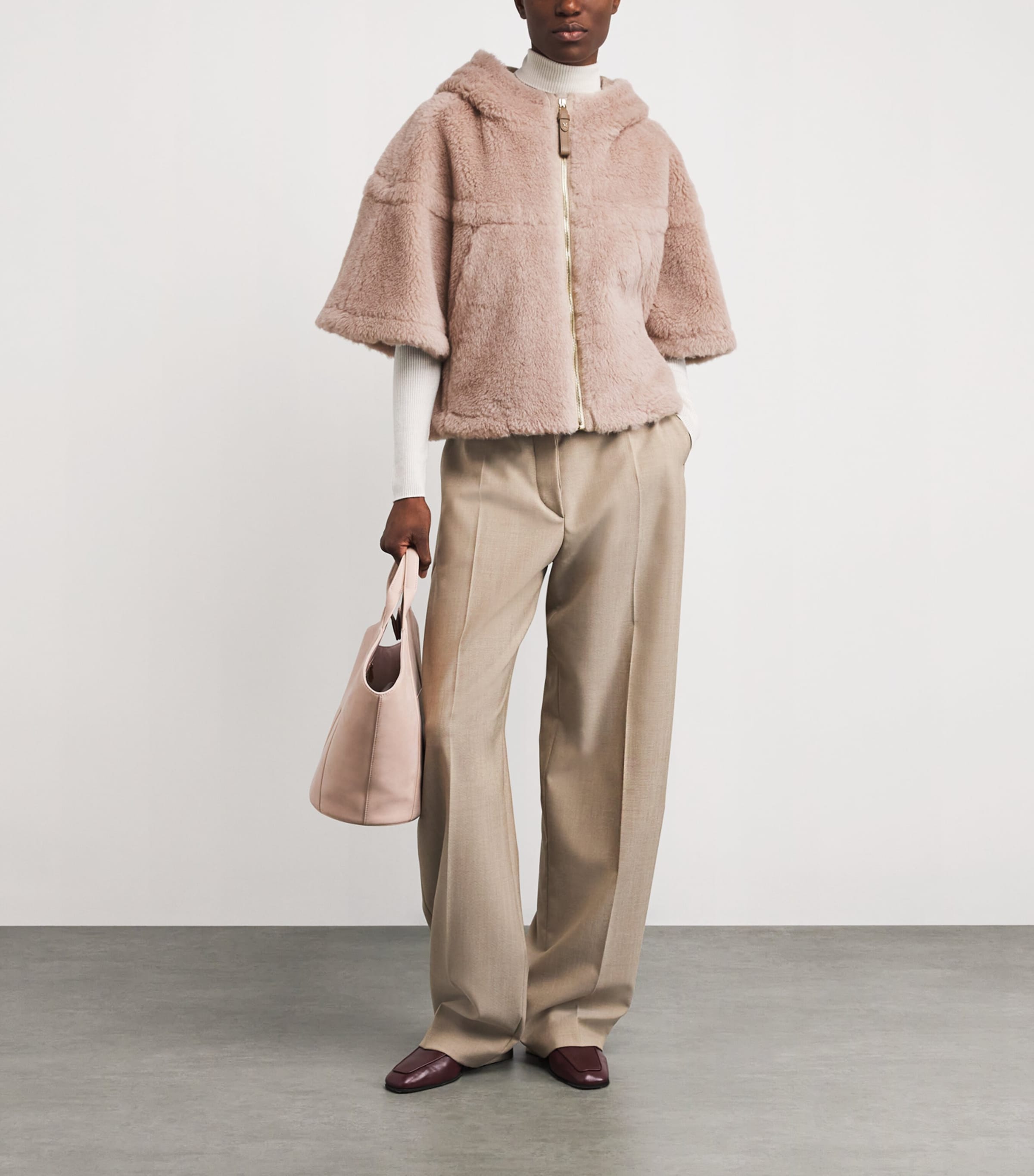 Max Mara Beige Alpaca-Wool-Silk Cape Poncho | Harrods UK Max Mara Beige Alpaca-Wool-Silk Cape Poncho | Harrods UK